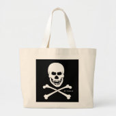 Pirate Skull & Crossbones Halloween Trick or treat Grote Tote Bag (Voorkant)