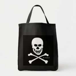 Pirate Skull & Crossbones Halloween Trick or treat Grote Tote Bag