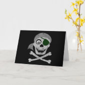 Pirate Skull & Crossbones-Kaarten Kaart (Gele Bloem)