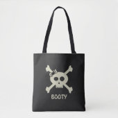 Pirate Skull Crossbones Naam Zwart Tote Bag (Voorkant)