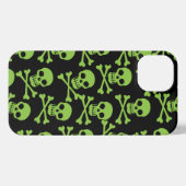 Pirate Skull Crossbones Pattern Green iPhone Case Hoesje (Achterkant horizontaal)