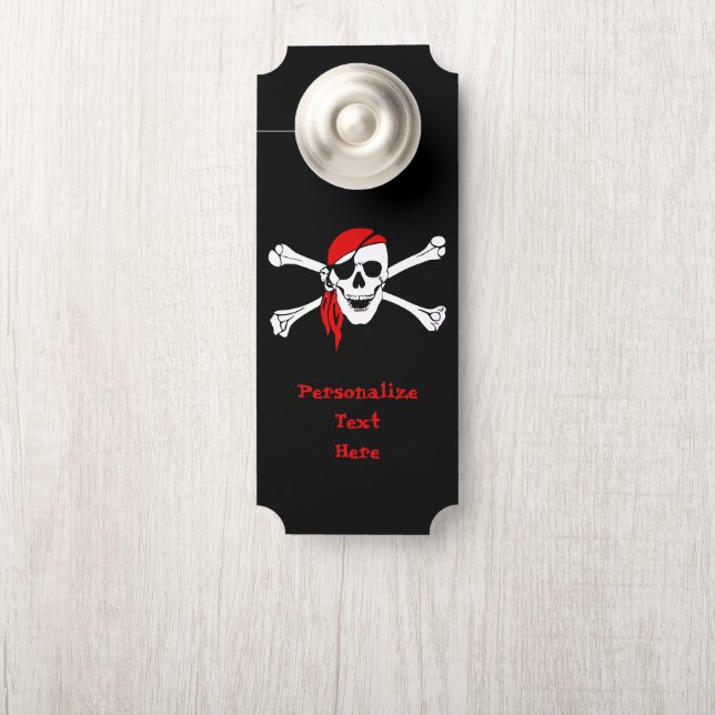 Pirate Skull & Crossbones Persoonlijke ruimte Deurhanger (Op knop)