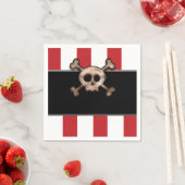 Pirate Skull & Crossbones Red White Birthday Party Servet (Insitu)