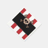 Pirate Skull & Crossbones Red White Birthday Party Servet (Hoek)