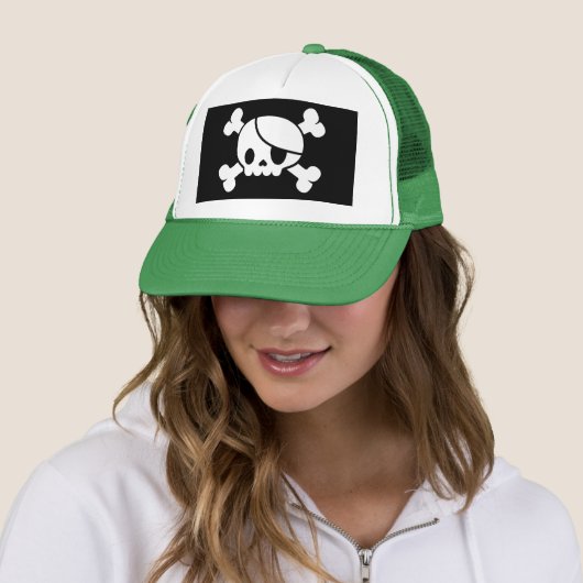 Pirate Skull & Crossbones Trucker Hat Trucker Pet (In situ)