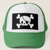 Pirate Skull & Crossbones Trucker Hat Trucker Pet (Voorkant)