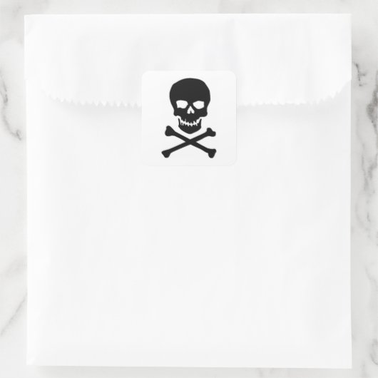 Pirate Skull & Crossbones Vierkante Sticker (Tas)