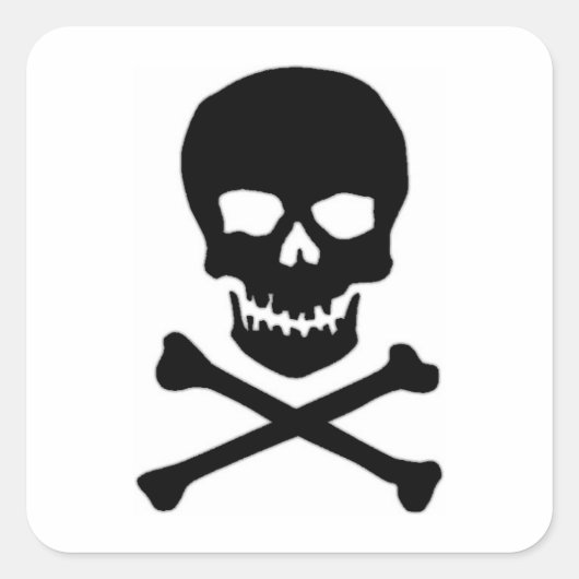 Pirate Skull & Crossbones Vierkante Sticker (Voorkant)