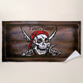 Pirate Skull Crossed Swords - add Jouw naam - Strandlaken (Voorkant)