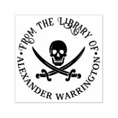 Pirate Skull Crossed Swords Gothic Bibliotheek Boe Zelfinktende Stempel (Design)