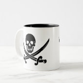 Pirate Skull & Crossed Swords Tweekleurige Koffiemok (Voorkant links)