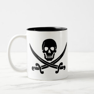 Pirate Skull & Crossed Swords Tweekleurige Koffiemok