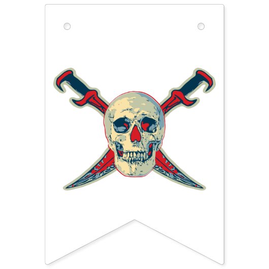 Pirate (Skull) - Custom Swallowtail Party Bunting Vlaggetjes (Tweede vlag)