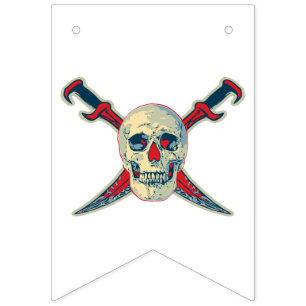 Pirate (Skull) - Custom Swallowtail Party Bunting Vlaggetjes