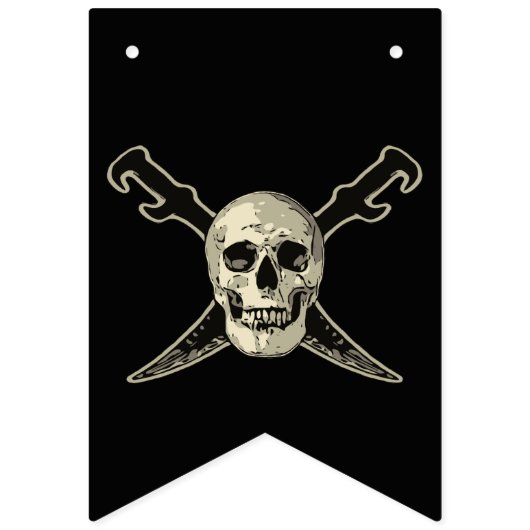 Pirate (Skull) - Custom Swallowtail Party Bunting Vlaggetjes (Eerste vlag)