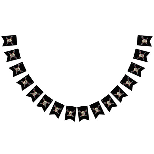 Pirate (Skull) - Custom Swallowtail Party Bunting Vlaggetjes (Alle)
