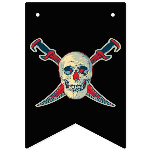 Pirate (Skull) - Custom Swallowtail Party Bunting Vlaggetjes (Tweede vlag)