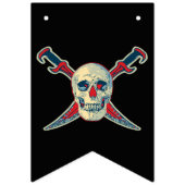 Pirate (Skull) - Custom Swallowtail Party Bunting Vlaggetjes (Eerste vlag)
