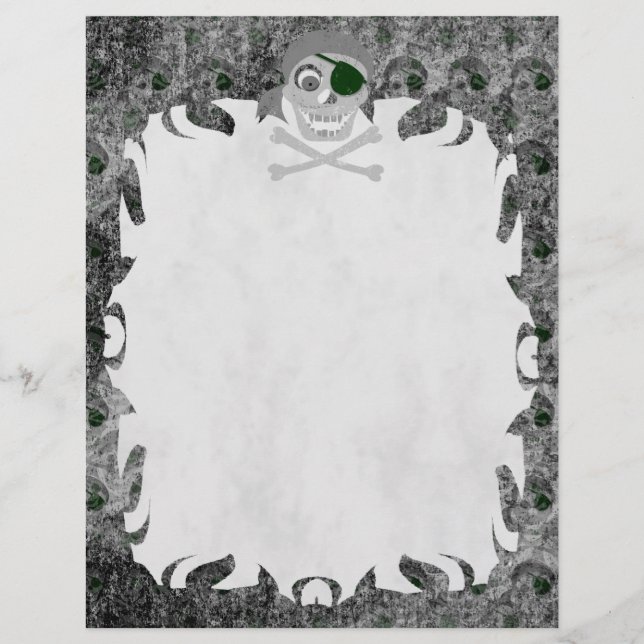 Pirate Skull Distress Flame Letterhead (Voorkant)