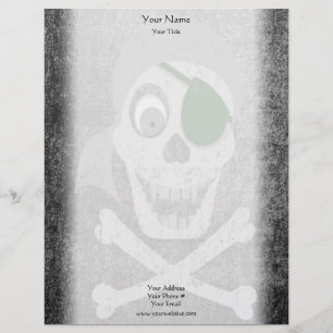 Pirate Skull Distress Letterhead Gepersonaliseerd Briefhoofd
