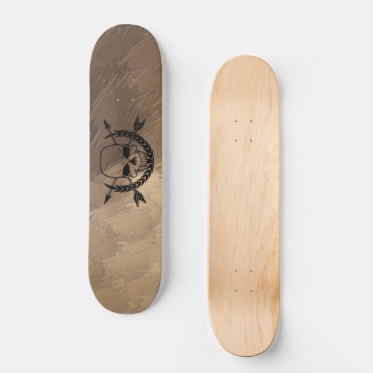 Pirate Skull en Arrow Ccrossbones Persoonlijk Skateboard (Voorkant)
