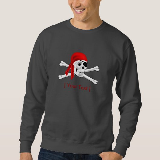 Pirate Skull en Botten Long Slapes Shirt (Voorkant)