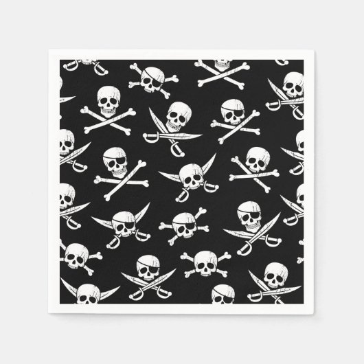 Pirate Skull en Botten Servet (Voorkant)
