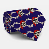 Pirate Skull en Botten Stropdas (Opgerold)