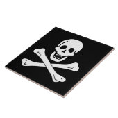 PIRATE SKULL EN BOTTEN VLAG TEGELTJE (Zijkant)