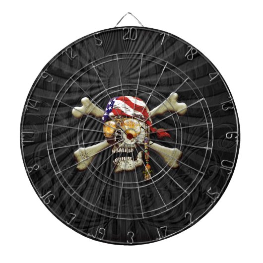 Pirate Skull en Cross Botten Dartbord (Voorkant)