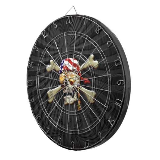 Pirate Skull en Cross Botten Dartbord (Voorkant Rechts)