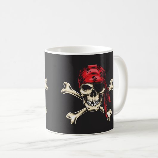 Pirate Skull en Cross Botten Koffiemok (Voorkant rechts)