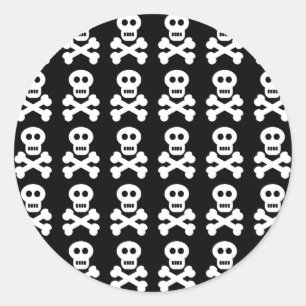 Pirate Skull en Cross Botten Ronde Sticker