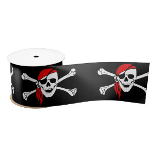 Pirate Skull en cross botten Satijnen Lint