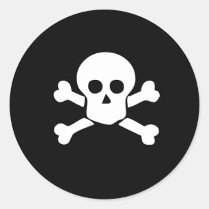 Pirate skull en cross-botten sticker voor kinderen
