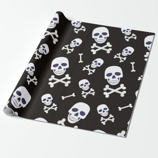 Pirate Skull en Cross botten thema Cadeaupapier (Uitgerold)