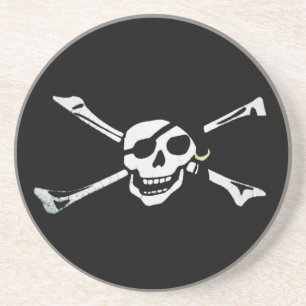 Pirate Skull en Cross Botten Zandsteen Onderzetter