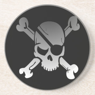 Pirate Skull en Cross Botten Zandsteen Onderzetter