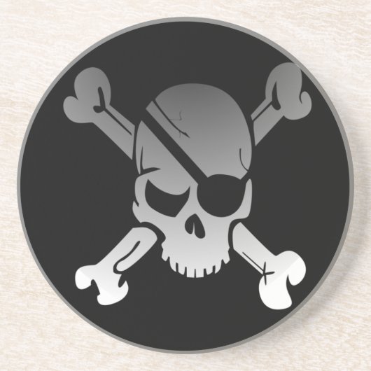 Pirate Skull en Cross Botten Zandsteen Onderzetter (Voorkant)