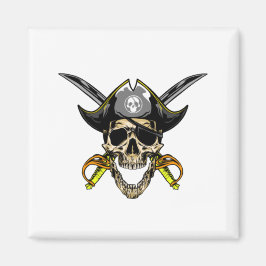 Pirate Skull en Cross Swords Magneet