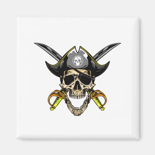 Pirate Skull en Cross Swords Magneet (Voorkant)