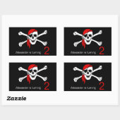 Pirate Skull en Crossbones 2e Verjaardag Rechthoekige Sticker (Vel)
