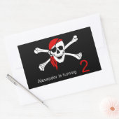 Pirate Skull en Crossbones 2e Verjaardag Rechthoekige Sticker (Envelop)