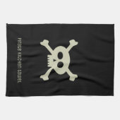 Pirate Skull en Crossbones Black Kitchen Towel Theedoek (Horizontaal)