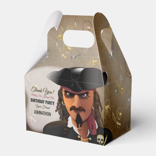 Pirate Skull en Crossbones Boy Birthday Party Bedankdoosjes (Voorkant Zijde)