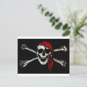 Pirate Skull en Crossbones Briefkaart (Staand voorkant)