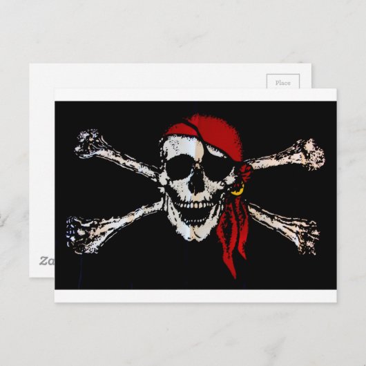 Pirate Skull en Crossbones Briefkaart (Voorkant / Achterkant)