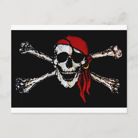 Pirate Skull en Crossbones Briefkaart (Voorkant)