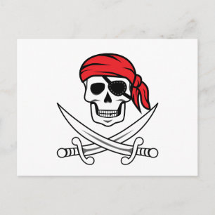 Pirate Skull en Crossbones Briefkaart