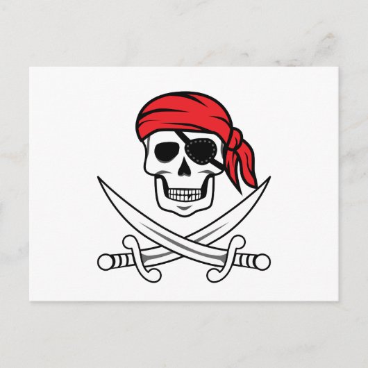 Pirate Skull en Crossbones Briefkaart (Voorkant)